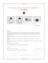 Ruby Ring 3.12 Ct., 18K White Gold Appraisal