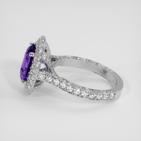 3.17 Ct. Purple Sapphire Ring, 18K White Gold 4