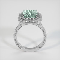 4.45 Ct. Bluish Green Sapphire Ring, 18K White Gold 3
