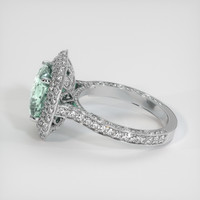 4.45 Ct. Bluish Green Sapphire Ring, 18K White Gold 4