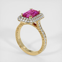 3.48 Ct. Purplish Pink Sapphire Ring, 10K Yellow Gold 2