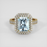 2.71 Ct. Blue Aquamarine Ring, 14K Yellow Gold 1