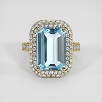 4.98 Ct. Blue Aquamarine Ring, 14K Yellow Gold 1
