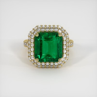 4.89 Ct. Emerald Ring, 18K Yellow Gold 1