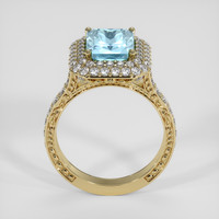 2.71 Ct. Blue Aquamarine Ring, 18K Yellow Gold 3