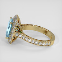 2.71 Ct. Blue Aquamarine Ring, 18K Yellow Gold 4