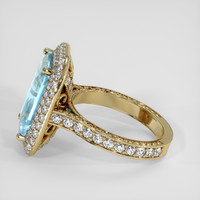 4.98 Ct. Blue Aquamarine Ring, 18K Yellow Gold 4