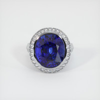15.11 Ct. Blue Sapphire Ring, Platinum 950 1