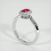 0.89 Ct. Ruby Ring, Platinum 950 2