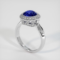 2.80 Ct. Blue Sapphire Ring, Platinum 950 2