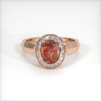 2.58 Ct. Orangish Brown Sapphire Ring, 14K Rose Gold 1