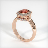 2.58 Ct. Orangish Brown Sapphire Ring, 14K Rose Gold 2