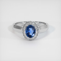 1.24 Ct. Blue Sapphire Ring, 10K White Gold 1