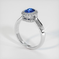 1.24 Ct. Blue Sapphire Ring, 10K White Gold 2
