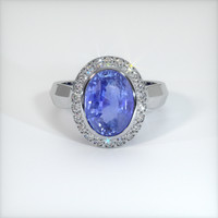 3.09 Ct. Sapphire Ring, 14K White Gold 1