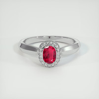0.89 Ct. Ruby Ring, 14K White Gold 1