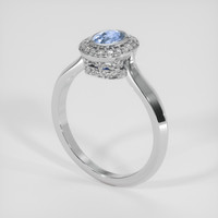 0.57 Ct. Blue Sapphire Ring, 14K White Gold 2