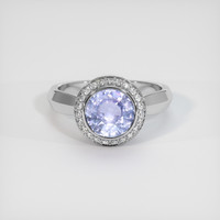 2.13 Ct. Bluish Purple Sapphire Ring, 14K White Gold 1