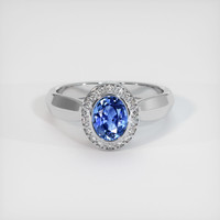 1.23 Ct. Sapphire Ring, 14K White Gold 1