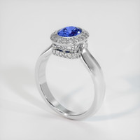 1.23 Ct. Sapphire Ring, 14K White Gold 2