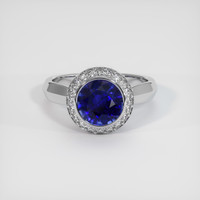 2.80 Ct. Blue Sapphire Ring, 18K White Gold 1
