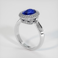 4.04 Ct. Sapphire Ring, 18K White Gold 2