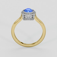 1.00 Ct. Blue Sapphire Ring, 18K White & Yellow 3