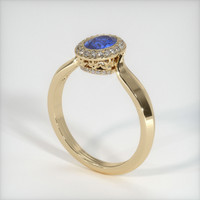 0.75 Ct. Blue Sapphire Ring, 14K Yellow Gold 2