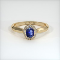0.67 Ct. Blue Sapphire Ring, 18K Yellow Gold 1