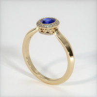 0.67 Ct. Blue Sapphire Ring, 18K Yellow Gold 2
