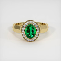 1.16 Ct. Emerald Ring, 18K Yellow Gold 1