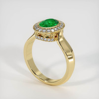 1.16 Ct. Emerald Ring, 18K Yellow Gold 2