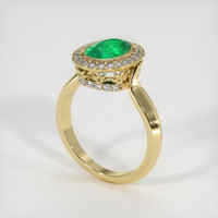 1.82 Ct. Emerald Ring, 18K Yellow Gold 2