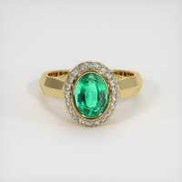 1.24 Ct. Emerald Ring, 18K Yellow Gold 1