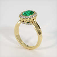 1.24 Ct. Emerald Ring, 18K Yellow Gold 2