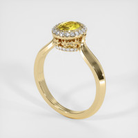 0.65 Ct. Sapphire Ring, 18K Yellow Gold 2