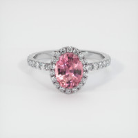 2.24 Ct. Reddish Pink Sapphire Ring, Platinum 950 1