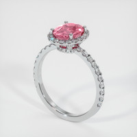 2.24 Ct. Reddish Pink Sapphire Ring, Platinum 950 2