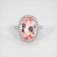 9.05 Ct. Padparadscha Sapphire Ring, Platinum 950 1