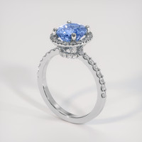 2.24 Ct. Blue Sapphire Ring, Platinum 950 2