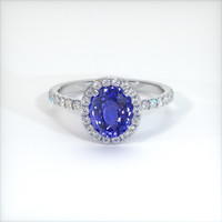 3.30 Ct. Blue Sapphire Ring, 10K White Gold 1