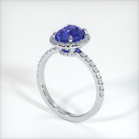 3.30 Ct. Blue Sapphire Ring, 10K White Gold 2