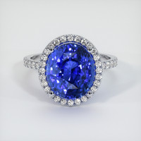 6.50 Ct. Sapphire Ring, 14K White Gold 1