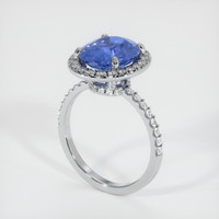 4.05 Ct. Sapphire Ring, 14K White Gold 2