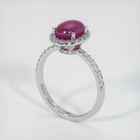 2.61 Ct. Ruby Ring, 14K White Gold 2