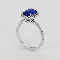 2.01 Ct. Blue Sapphire Ring, 14K White Gold 2