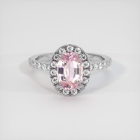1.75 Ct. Pink Sapphire Ring, 14K White Gold 1