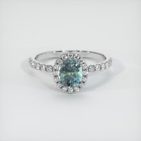0.73 Ct. Sapphire Ring, 14K White Gold 1