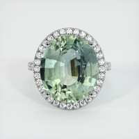 11.33 Ct. Green Sapphire Ring, 14K White Gold 1