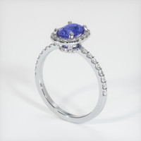 0.69 Ct. Sapphire Ring, 18K White Gold 2